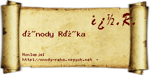 Ónody Réka névjegykártya